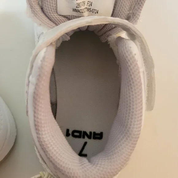 NEW AND1 Boys Court High Top Basketball Sneakers - White Shoes - Picture 8 of 11